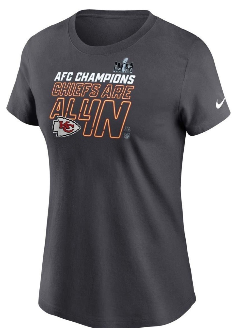 New Nike Women's Kansas City Chiefs AFC Champions Locker Room T-Shirt